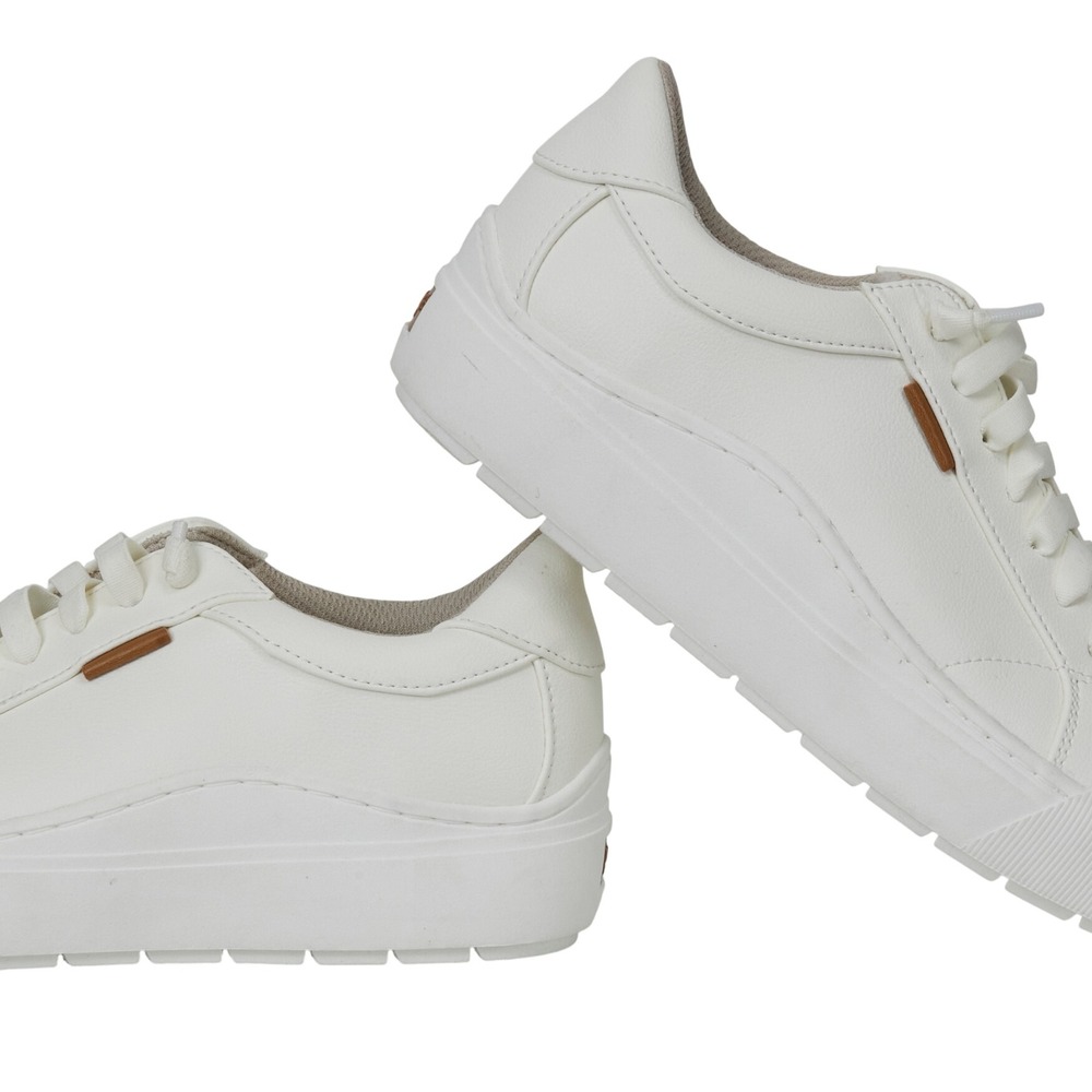 Dr. Scholl's Shoes Platform Sneaker Women 7.5 White Lace Up Man Made Upper